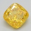 0.82 Ct. Fancy Vivid  Yellow Cushion Lab Grown Diamond