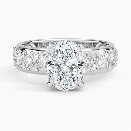 14K White Gold Mosaic Olivetta Three-Quarter Coverage Diamond Ring (1/2 ct. tw.)