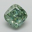 1.32 Ct. Fancy Vivid Green Cushion Lab Grown Diamond