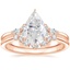 14K Rose Gold Nadia Diamond Ring with Aria Contoured Diamond Ring