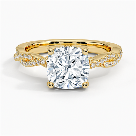 18K Yellow Gold Adorned Luxe Petite Twisted Vine Diamond Ring