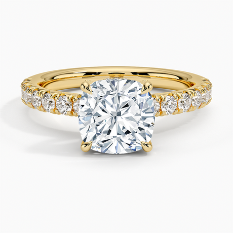 18K Yellow Gold Olympia Half Coverage Diamond Ring