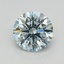 0.66 Ct. Fancy Intense Greenish Blue Round Lab Grown Diamond