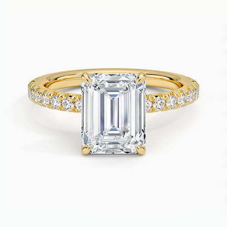 18K Yellow Gold Amelie Three-Quarter Coverage Diamond Ring