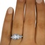 The Janina Ring, smallzoomed in top view on a hand