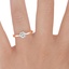14K Rose Gold Petite Taper Solitaire Ring, smallzoomed in top view on a hand