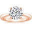14K Rose Gold Petite Tapered Trellis Solitaire Ring, smalltop view