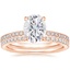 14K Rose Gold Petite Demi Diamond Ring (1/5 ct. tw.) with Luxe Ballad Diamond Ring (1/4 ct. tw.)