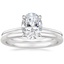 Platinum Petite Secret Halo Diamond Ring with Petite Comfort Fit Wedding Ring