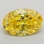 0.74 Ct. Fancy Vivid Yellow Oval Lab Grown Diamond
