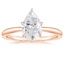 14K Rose Gold Freesia 2mm Solitaire Ring, smalltop view