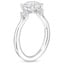 18K White Gold Floating Three Stone Diamond Ring, smallside view