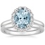 PT Aquamarine Lotus Flower Diamond Bridal Set (1/4 ct. tw.), smalltop view