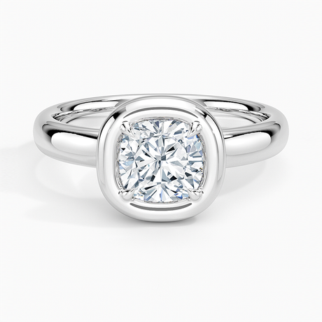 18K White Gold Andrea Bezel Prong Ring
