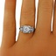 The Josie Ring, smalltop view on a hand