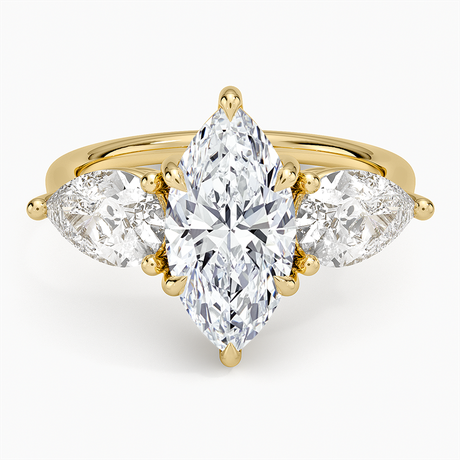 18K Yellow Gold Luxe Opera Three Stone Diamond Ring (1 1/3 ct. tw.)