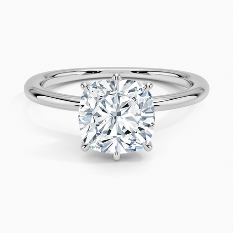 18K White Gold Freesia Six-Prong Solitaire Ring