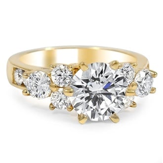 Custom Cluster Accent and Channel Set Diamond Ring