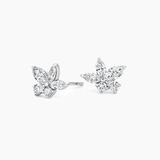 Abstract Flower Diamond Earrings