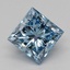 0.77 Ct. Fancy Vivid Blue Princess Lab Grown Diamond