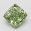 1.56 Ct. Fancy Vivid Green Cushion Lab Grown Diamond