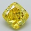 2.58 Ct. Fancy Vivid Yellow Cushion Lab Grown Diamond