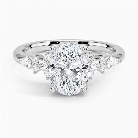 18K White Gold Rosette Diamond Ring
