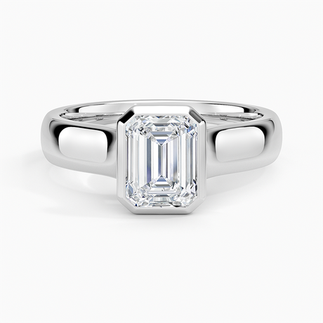 18K White Gold Luna 4mm Bezel Ring