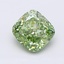 1.53 Ct. Fancy Vivid  Green Cushion Lab Grown Diamond
