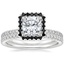Platinum Waverly Diamond Ring with Black Diamond Accents with Ballad Eternity Diamond Ring (1/3 ct. tw.)