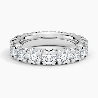 French Pavé Eternity Diamond Ring (4 ct. tw.) in 14K White Gold