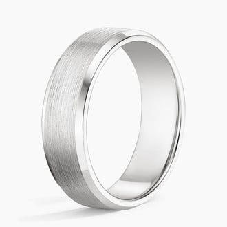 Men's Beveled Edge Wedding Band - Matte Finish