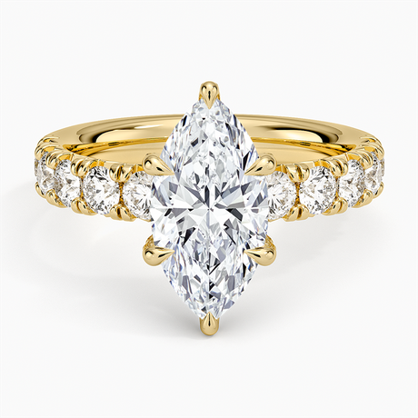 18K Yellow Gold Ellora Half Coverage Diamond Ring