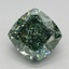 1.62 Ct. Fancy Vivid Green Cushion Lab Grown Diamond
