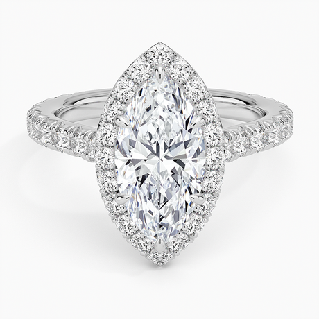 Luxe French Pavé Halo Ring