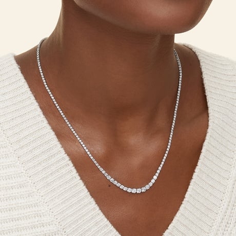 Angled Lab Diamond Riviere Tennis Necklace (5 1/2 ct. tw.)