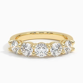 Round Five Stone Lab Diamond Ring (1 1/2 ct. tw.) in 18K Yellow Gold