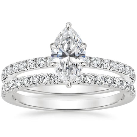 18K White Gold Bliss Diamond Ring (1/6 ct. tw.) with Bliss Diamond Ring (1/5 ct. tw.)