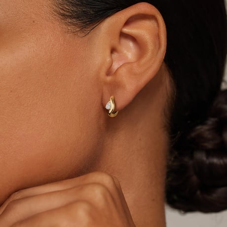 Silhouette Lab Diamond Hoop Earrings