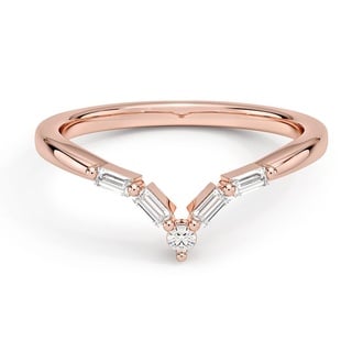 Custom Contoured Baguette Diamond Ring