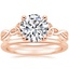 14K Rose Gold Entwined Celtic Love Knot Ring with Petite Comfort Fit Wedding Ring