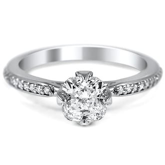 Custom Nature-Inspired Compass Point Diamond Ring