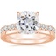 14KR Moissanite Sienna Diamond Ring (2/5 ct. tw.) with Petite Quattro Diamond Ring, smalltop view