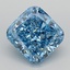 3.02 Ct. Fancy Vivid  Blue Cushion Lab Grown Diamond