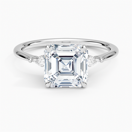18K White Gold Petite Cometa Three Stone Diamond Ring
