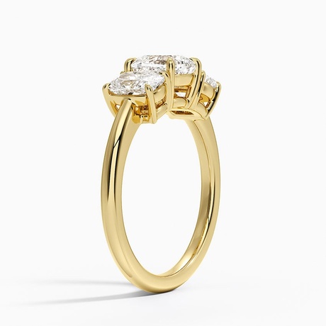 Luxe Faye Elongated Cushion Three Stone Diamond Ring