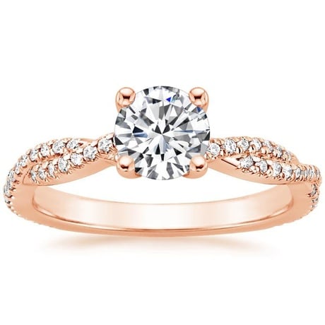 14K Rose Gold Petite Luxe Twisted Vine Bridal Set (1/2 ct. tw.)