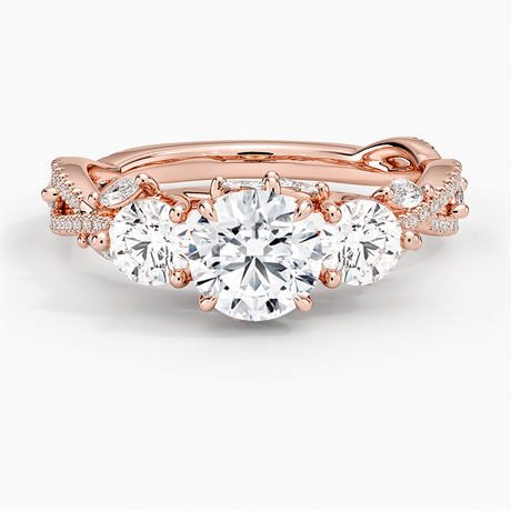 Luxe Secret Garden Three Stone Diamond Ring
