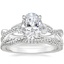 Platinum Garland Diamond Ring with Petite Luxe Twisted Vine Diamond Ring (1/4 ct. tw.)