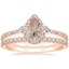 14K Rose Gold Luxe Aria Halo Diamond Ring (1/4 ct. tw.) with Luxe Sia Diamond Open Ring (1/5 ct. tw.)